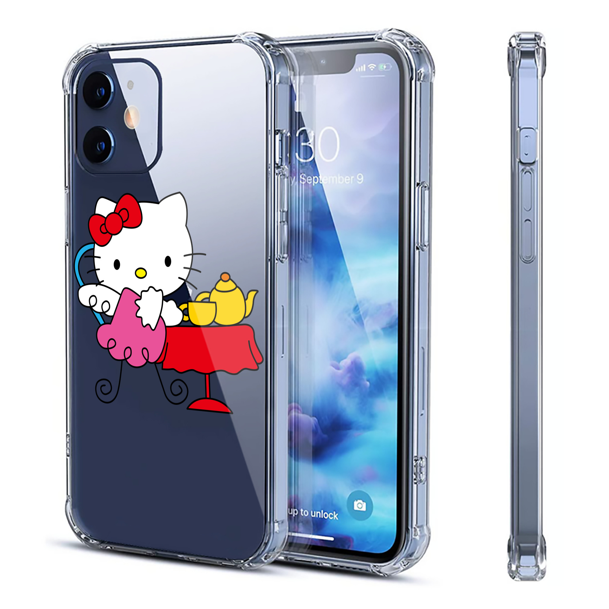 （画像用） Hello Kitty ハローキティ 【iPhone 12シリーズ対応】透明スマホケース（クリアソフトケース）
